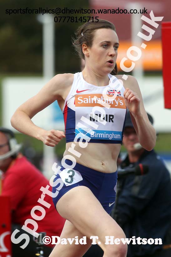 Laura Muir in the 800 metres at the Sainsbury's Birmingham Grand Prix. Photos: David T. Hewitson/Sports for All Pics